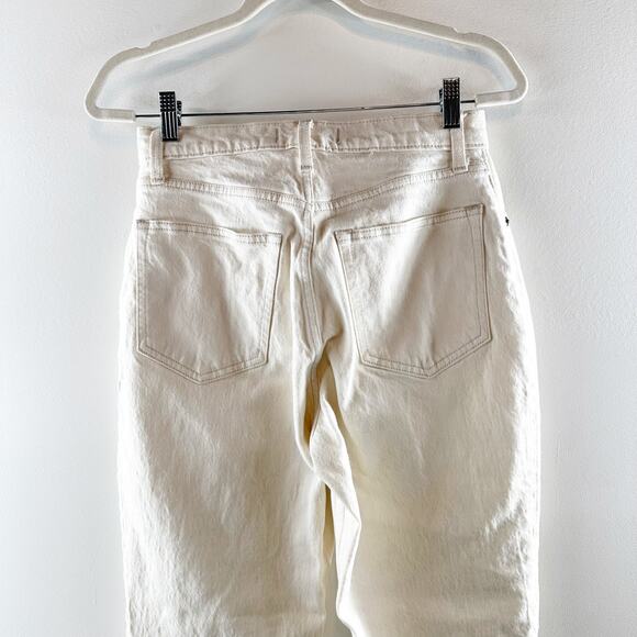 Abercrombie The 90's Straight Curve Love Ultra High Rise Jeans Cream 6 Petite - Picture 10 of 11